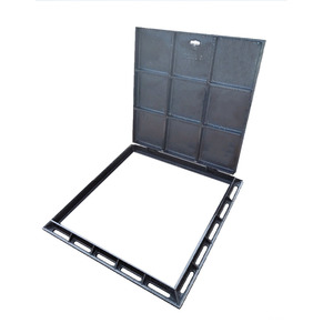 <span class=keywords><strong>Grille</strong></span> de couvercle de manhole carrée en fonte ductile robuste Jin Zhisheng <span class=keywords><strong>D400</strong></span> personnalisée avec charnières pour installations routières - Product Image 1