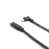 Câble de transfert de données à charge rapide USB 3.0 type C mâle vers type C mâle droit personnalisé à angle droit avec double noyau de ferrite