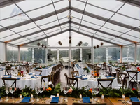 Marquee de luxe transparente de 10 m, 20 m, 30 m, pour 1000 personnes, toit transparent, tente de réception de mariage en plein air