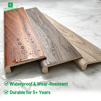 Profilé de nez de marche en WPC étanche de 8 pieds (2,44 m) de long, marches de escalier en vinyle sans joint de 94,5 pouces (2,40 m) de long pour accessoires de revêtement de sol LVP de 4-3/8 pouces (11,5 cm) de large