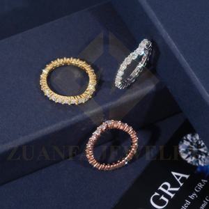 Ready to Ship Hot Sale Round Moissanite Wedding Jewelry Gift 925 Sterling <b>Silver</b> Wedding Band <b>Ring</b> <b>Men</b> Women - Product Image 3