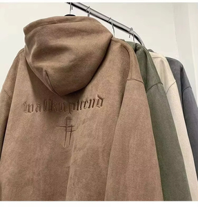 Sweat à capuche oversize pour homme en molleton épais 100% coton, style streetwear, avec poche, couleurs et logo personnalisables - Product Image 2