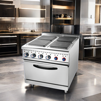 Cuisinière électrique à 4 plaques chauffantes avec four Nouvel équipement de cuisine en acier inoxydable pour restaurants hôtels magasins d'alimentation au détail