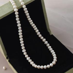 Gargantilla de Plata 925 para Mujer, Cadena de Clavícula con Perlas de Agua Dulce, Simple, de Alta Gama, Natural, con Luz Intensa - Product Image 2