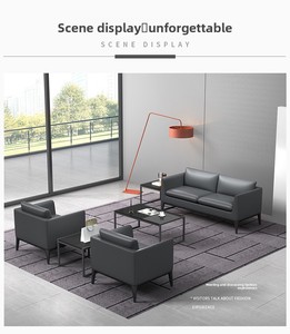 أريكة فاخرة واسعة بمساند ذراعين ووسائد ناعمة لمنطقة استقبال الفنادق والمكاتب، أريكة متعددة الأشخاص قابلة للتركيب، أثاث مكتبي - Product Image 6