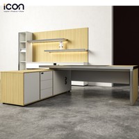 Scrivania Workstation per 4 Persone, Tavolo Direzionale in Legno MFC per Progetti Commerciali e Studi