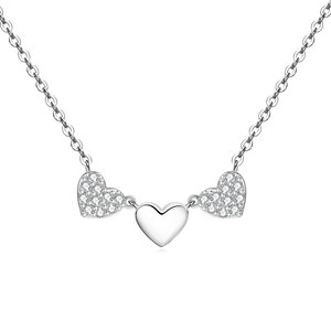 VVS1 <b>D</b> Color GRA Certified 0.3ct Moissanite <b>Necklace</b> Three Heart Shape Copper 14K Gold Filled Sweets Cute Jewelry for Women - Product Image 1