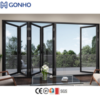 Porte pliante moderne en alliage d'aluminium de haute qualité pour balcon insonorisé Porte en verre pliante
