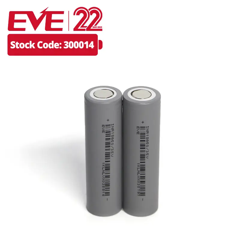 Eve 18650 35V Lithium Batterij 3500Mah 18650 Cel 2600Mah 3.7V Li-Ion Ncm Anode Materiaal 3c Ontlading Voor Ebike