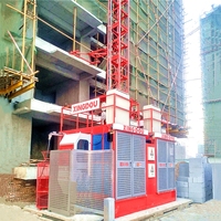SC200 Ascenseur de construction à moteur à double/simple cage de 2 tonnes pour les ascenseurs de matériaux de charge de construction