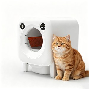Household <b>ABS</b> Cat Litter Box Kedi Tuvaleti 65L Big Capacity Fully Sealed Low Noise Wear Resistant Rectangular Pet Toilet - Product Image 1