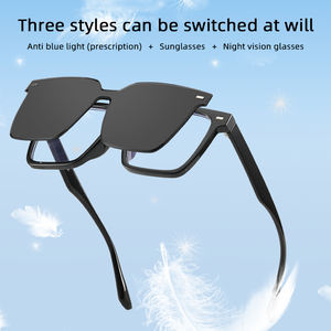 Gafas de sol con Clip magnético polarizado para mujer, visión nocturna para conducir, Clip de bloqueo de luz azul, montura de gafas para Miopía - Product Image 4