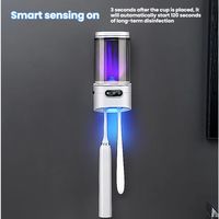 Meilleur vendeur, désinfectant pour brosse à dents UVC UV, design à tasse unique, séchage intelligent, montage mural, OEM, matériau ABS, charge de type C