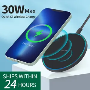 10w Plastic Frosted Wireless Charger Round Rubber Oil Wireless Phone Charger