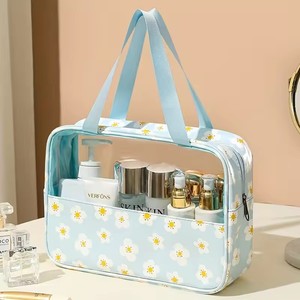 Bolsa de cosméticos transparente con estampado, impermeable, portátil, de gran capacidad, para baño, viaje, 1 ud. - Product Image 4