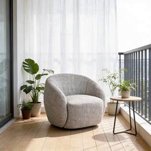 कार्लफोर्ड 360 स्विवेल एक्सेंट चेयर सॉफ्ट कॉफी टेबल सजावट कपड़े आराम कमरे के लिए घर या होटल के लिए होटल - Product Image 1