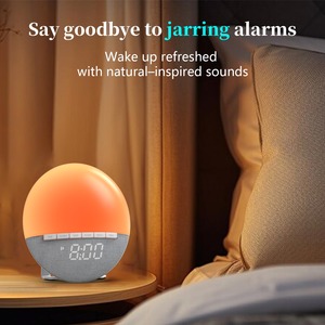 Mặt Trời Mọc ánh sáng trắng tiếng ồn thức dậy hỗ trợ giấc ngủ bầu không khí phòng ngủ BT âm nhạc thông minh ánh sáng ban đêm Đồng hồ báo thức Loa ánh sáng - Product Image 4