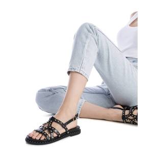 Carmela Women's <b>Flat</b> Sandal Black 37 Straps With Studs - Product Image 5