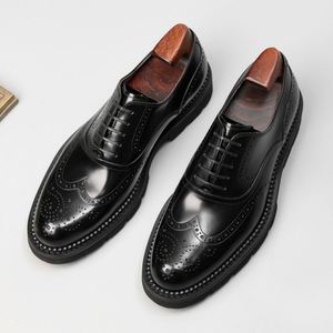 Chaussures basses pour hommes en cuir véritable, style britannique, haut de gamme, formelles, imperméables, respirantes, à lacets, imprimés animaliers, tendance - Product Image 3
