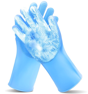 Gants de toilettage pour animaux de compagnie en silicone résistant à la chaleur, à haute densité, à cinq doigts, anti-grippage, pour le bain et le massage des chiens et des chats - Product Image 2