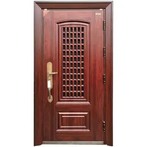 TECHTOP आधुनिक एकल प्रवेश द्वार घर सुरक्षा स्टील डिजाइन लोहे के दरवाजे चीनी धातु इंटीरियर कमरे के दरवाजे के निर्माता डबल डिजाइन