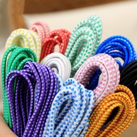 1mm-15mm Bobine Couleur Élastique Cordon de Choc Élastique/Corde/Corde pour Chaussures de Sport Blanc et Noir Tressé pour Emballage de Sacs