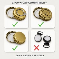 Capsuleuse semi-automatique de table pour bouteilles, avec cadre de 46 cm de hauteur, pour capsules couronne, pour le brassage artisanal de bière et le remplissage de sodas