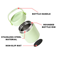 Thermos alimentaire isotherme en acier inoxydable 304 de 350 ml avec logo personnalisé, anti-fuite, pour enfants et école