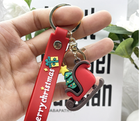 Maßgefertigter Weihnachtspuppen-Schlüsselanhänger 3D Mini-Figur Taschen- und Autoanhänger Großhandel Weihnachtsgeschenk Hängender Charm Accessoire