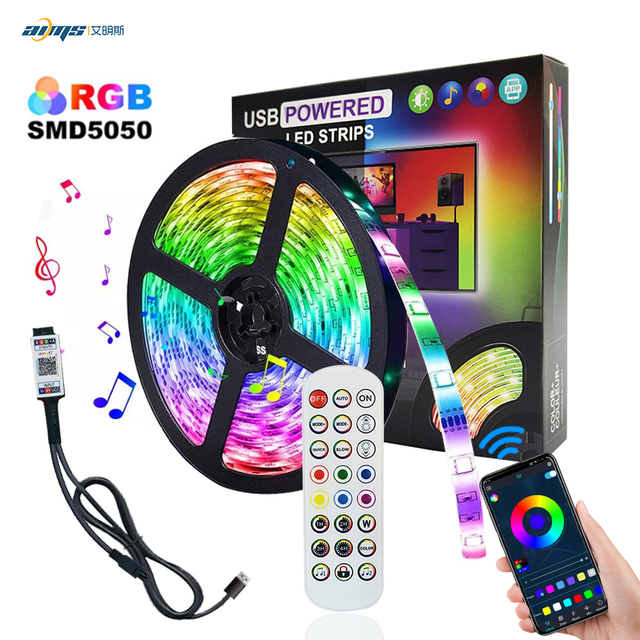 Smart LED TV Backlight 5V USB Flexible SMD5050 3m/4m/5m 30D/M APP Remote Control LED Strip Lights Music Sync LED Strip Lights