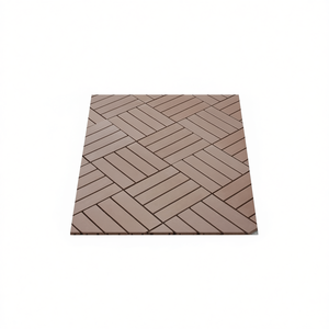 Piastrelle per Patio 12x12 Pollici Marroni in Plastica Incastrabili Impermeabili per Esterni e Bordo Piscina - Product Image 1