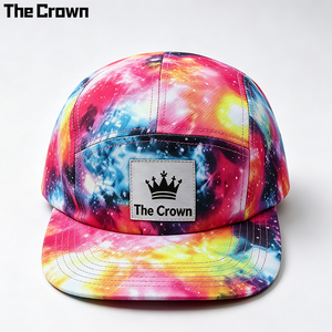 Gorra de 5 Paneles con Estampado de Galaxia y Logotipo Personalizado, Gorra con Diseño de Nebulosa, Visera Plana, Parche Tejido, Venta al Por Mayor - Product Image 2