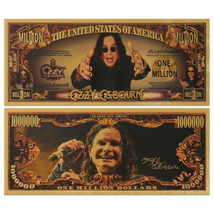 Carte commémorative Ozzy Osbourne, billet de banque en plastique plaqué or, objet de collection - Product Image 1