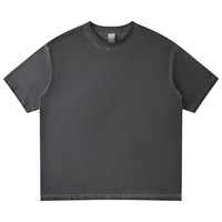 Camiseta de punto extragrande unisex al por mayor, 100% algodón, diseño liso para estampar, transpirable, 300g para hombre