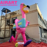 Flamingo gonflable de décoration d'activité de taille sur mesure, grand ballon gonflable de mascotte de flamant rose