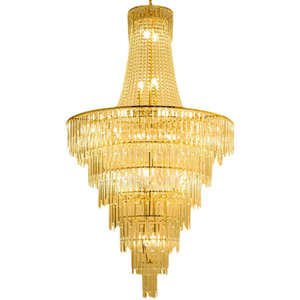 Luxurious Golden hanging <b>lamp</b> staircase <b>living</b> <b>room</b> luxury gold k9 crystal chandeliers - Product Image 6