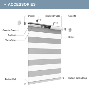 SAMADHI Smart <b>Curtain</b> Window Blinds Automatic Roller Blinds <b>Motorized</b> Window <b>Curtain</b> Cordless Blackout zebra Blinds - Product Image 4