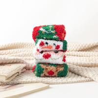Chaussettes pantoufles fantaisie en peluche pour Noël, chaussettes d'intérieur douillettes et chaudes pour l'hiver, cadeau familial