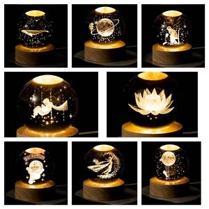 Danh dự của pha lê Máy tính để bàn trang trí nội thất rõ ràng Glass Ball 3D Luminous Crystal Ball năng lượng mặt trời hệ thống pha lê bóng ánh sáng LED Night Lights - Product Image 6