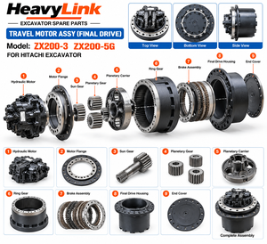 Motor de Traslación Final para Excavadora, Repuesto para Hitachi ZX200-3 ZX200-5G, Componente de Tracción de Oruga - Product Image 2