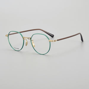 Venta directa de fábrica de Shenzhen, gafas de gama alta para mujer, logotipo personalizado, montura de gafas de titanio puro hecha a mano, moda Retro para <span class=keywords><strong>hombre</strong></span> - Product Image 4