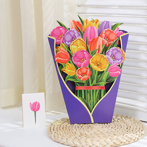 Nouvelles cartes de vœux 3d créatives personnalisées en papier, cartes de vœux à fleurs à main pour la saint-valentin et les mariages - Product Image 5