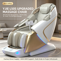 Sillón de Masaje YJ-L50S 4D 3D de Doble Núcleo, 52 Bolsas de Aire para Todo el Cuerpo, Pista SL Extendida de 135 cm, Reclinable de Gravedad Cero, Cuero PU de Alta Calidad