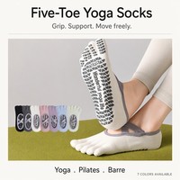 Chaussettes de yoga à cinq doigts OEM, antidérapantes, fines, en coton, pour l'été, pour le sport et le fitness en intérieur, chaussettes de Pilates pour femmes