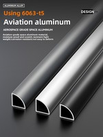 Profilé d'angle moderne en aluminium pour carrelage, bord arrondi, protection de coin, moulure durable, installation facile pour maison, hôtel, appartement