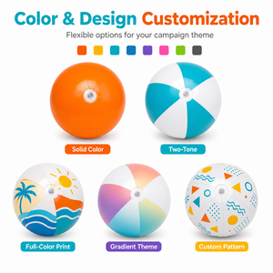 Ballon de plage gonflable promotionnel personnalisé en PVC imprimé – Jouet de loisirs d'extérieur pour l'été - Product Image 5