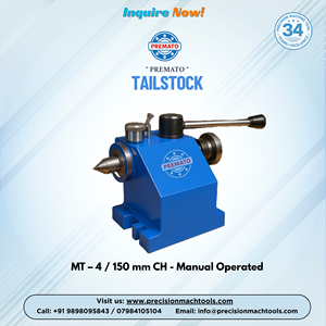 แท่นยึดท้ายเครื่องกลึงแบบแมนนวล MT-4 ความสูงศูนย์กลาง 150 มม. สำหรับงานหนัก - Product Image 2
