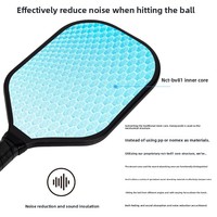Raquette de pickleball monobloc en fibre de carbone pressée à chaud avec noyau en téflon, modèle silencieux anti-bruit JSRG-129