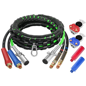 Kit Tubi Aria 3 in 1 per Camion DOT con Guaina in Gomma e Cavo Elettrico ABS a 7 Vie, Assemblaggio Cavo di Alimentazione SAE J560 per Rimorchio - Product Image 1