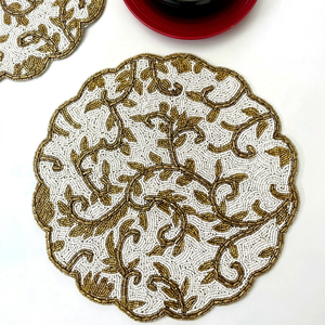 Décoration d'intérieur cousue à la main, Artisanat de broderie perlée, Art textile brodé, Textile perlé fait main, Art textile culturel brodé - Product Image 1